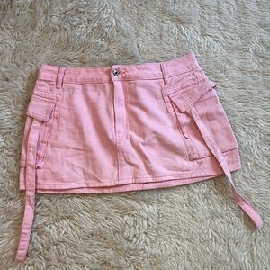 Pink Mini Skirt with Pockets